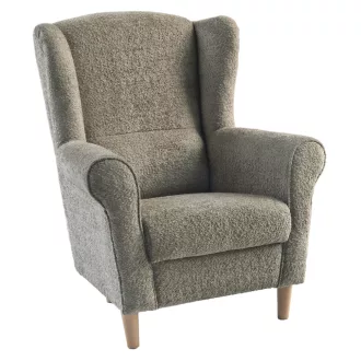 Füles fotel, szürkésbézs Taupe szövet Coral, CHARLOT