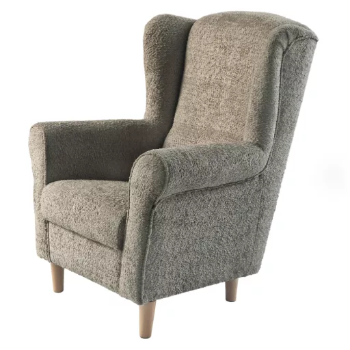 Füles fotel, szürkésbézs Taupe szövet Coral, CHARLOT