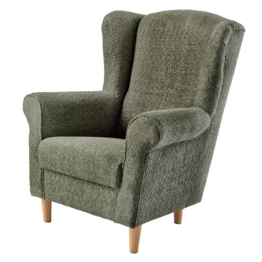 Füles fotel, zöld szövet Coral, CHARLOT