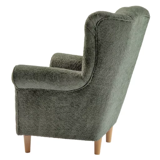 Füles fotel, zöld szövet Coral, CHARLOT