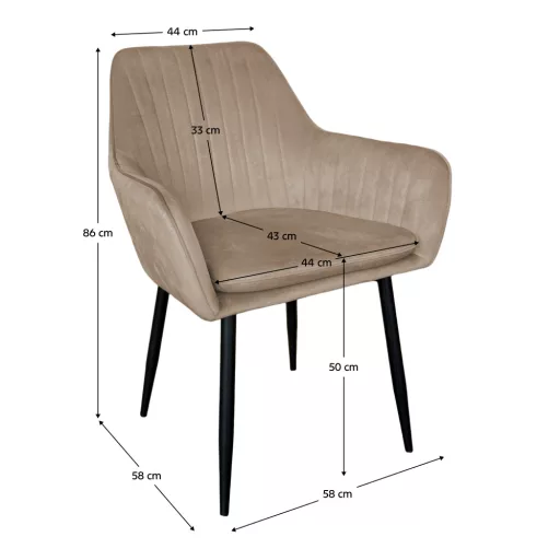 Dizájnos fotel, szürkésbarna Taupe Velvet anyag, ZIRKON NEW