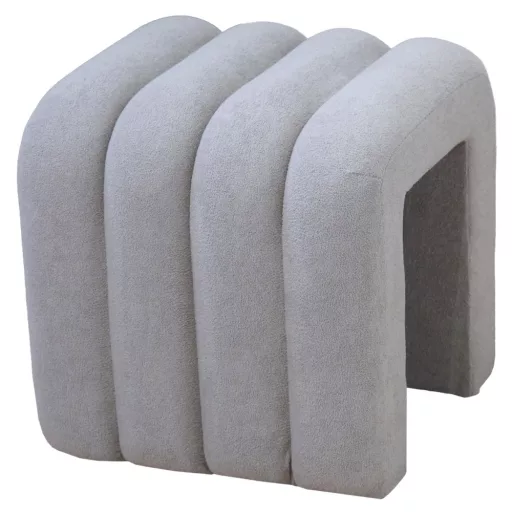 Dizájner puff, szürke szövet, SUNDO