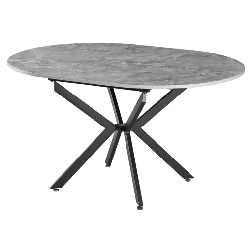 Kihúzható étkezőasztal, beton/fekete, 120x120-160x75 cm, ABERO TYP 2