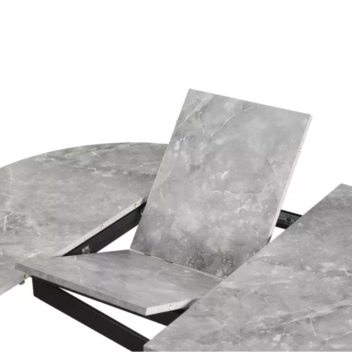 Kihúzható étkezőasztal, beton/fekete, 120x120-160x75 cm, ABERO TYP 2